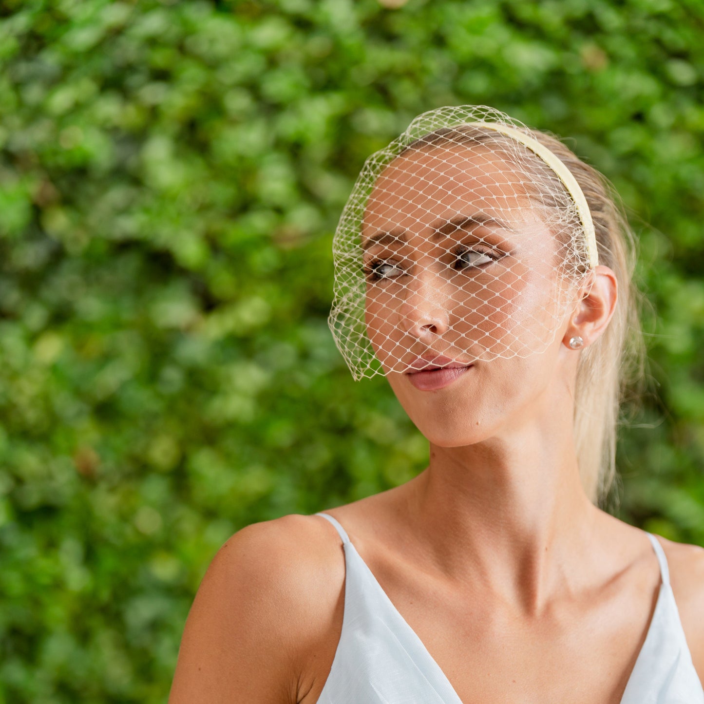 Lemon Sorbet French Netting Veiled Headband