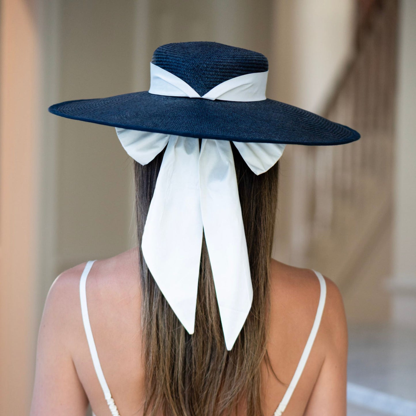 The Leading Lady Boater in Navy and Ivory