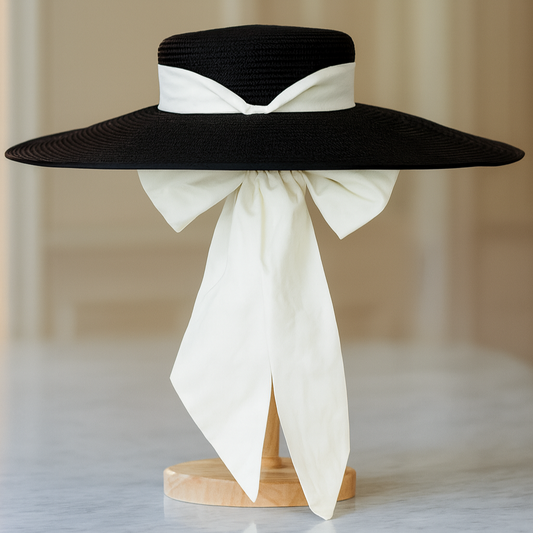 The Leading Lady Boater in Black and Ivory