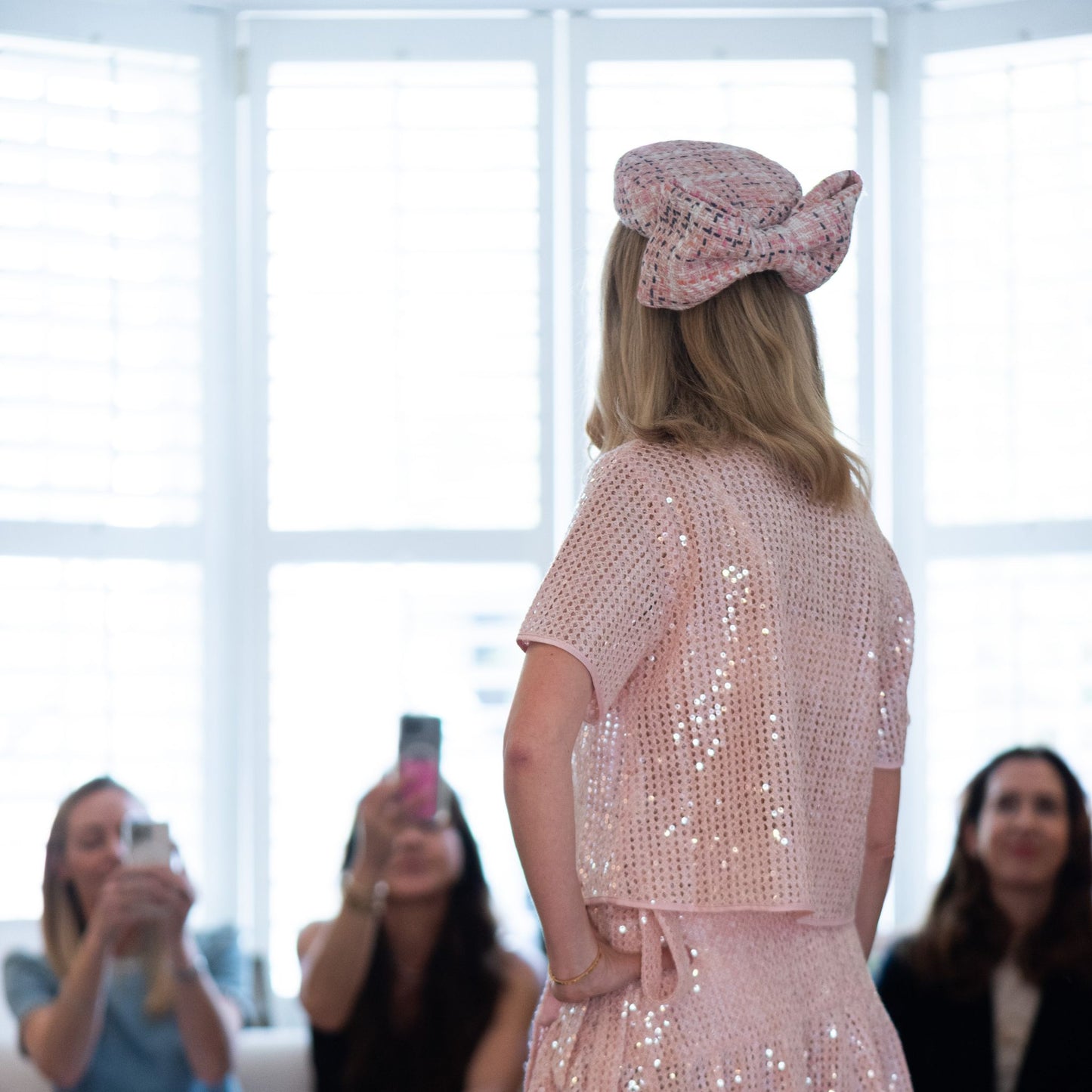 Pillbox in CHANEL tweed with Bow in Pink