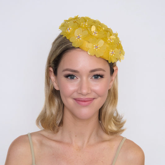 yellow floral hat