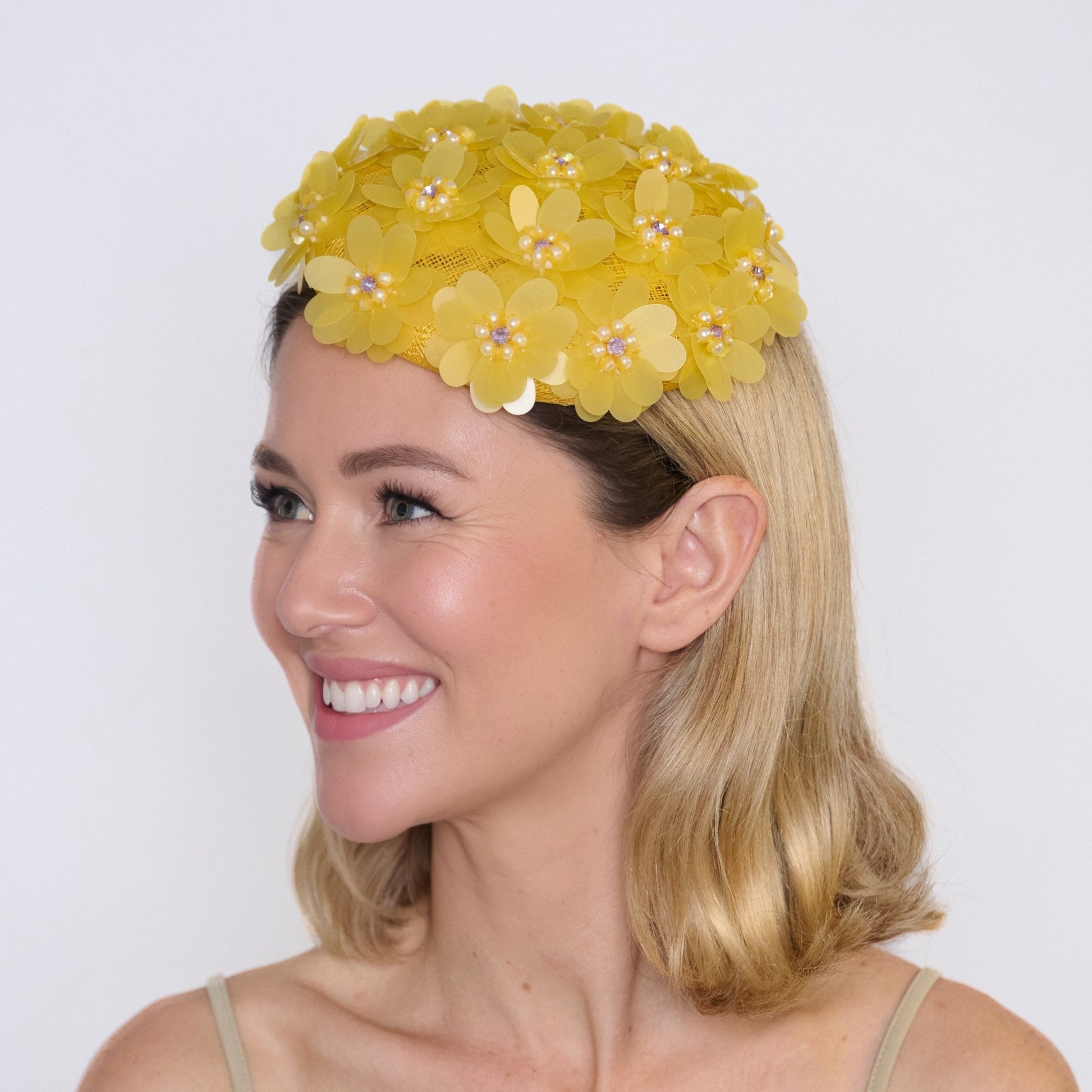 yellow spring racing hat